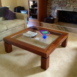 Glass top coffee table