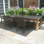 Teak and blue stone outdoor table