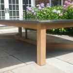 Teak and blue stone outdoor table