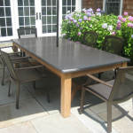 Teak and blue stone outdoor table